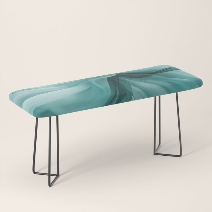 Tranquil Flow Abstract Dimension Ink Turquoise Bench Gallery Image 1