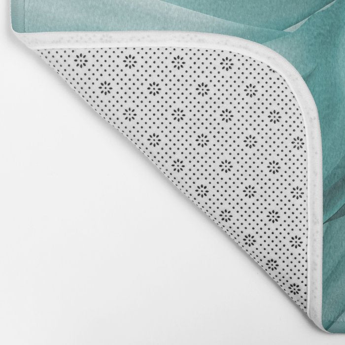 Tranquil Flow Abstract Dimension Ink Turquoise Bath Mat Gallery Image 2