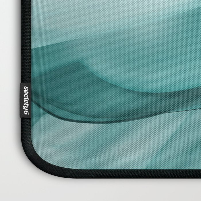Tranquil Flow Abstract Dimension Ink Turquoise Laptop Sleeve Gallery Image 3