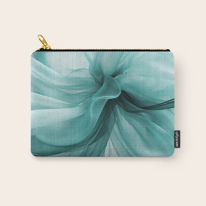 Tranquil Flow Abstract Dimension Ink Turquoise Carry All Pouch Gallery Image 1