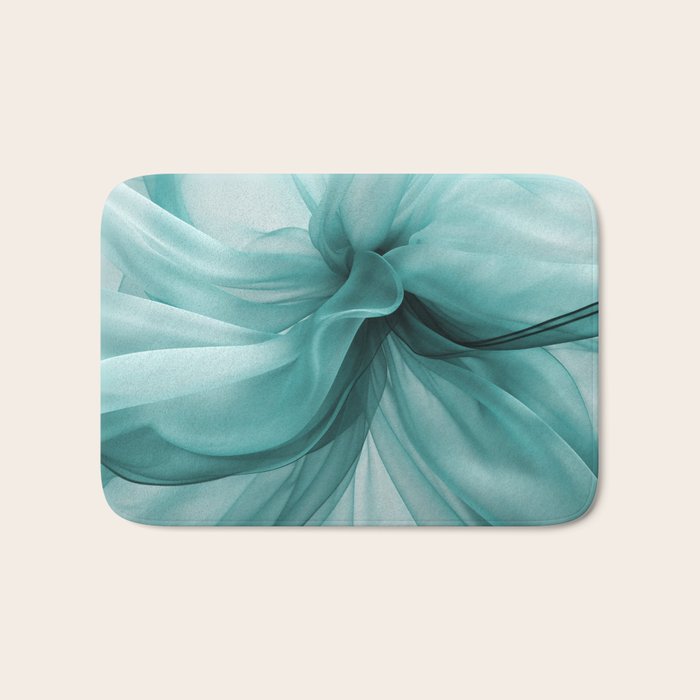 Tranquil Flow Abstract Dimension Ink Turquoise Bath Mat Gallery Image 1