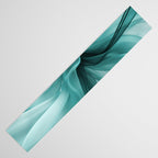 Tranquil Flow Abstract Dimension Ink Turquoise Table Runner Gallery Image 3