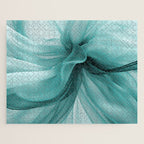 Tranquil Flow Abstract Dimension Ink Turquoise Jigsaw Puzzle Gallery Image 1