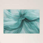 Tranquil Flow Abstract Dimension Ink Turquoise Welcome Mat Gallery Image 1
