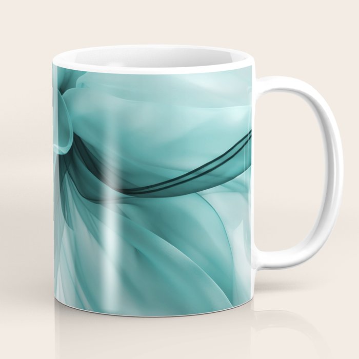 Tranquil Flow Abstract Dimension Ink Turquoise Coffee Mug Gallery Image 1