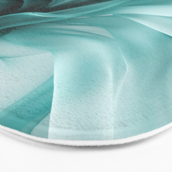 Tranquil Flow Abstract Dimension Ink Turquoise Bath Mat Gallery Image 3