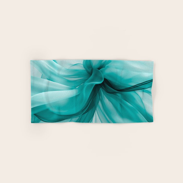 Tranquil Flow Abstract Dimension Ink Turquoise Bath Towel Gallery Image 1