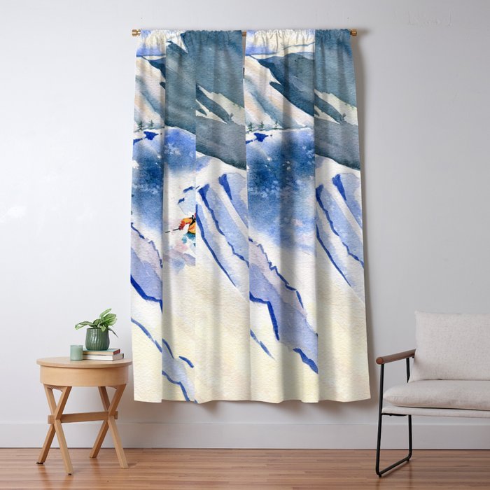 Powder Skiing 2 Window Curtain Gallery Image 5