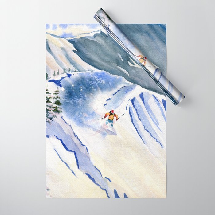 Powder Skiing 2 Wrapping Paper Gallery Image 1