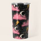 Stormy Night - black & pink Travel Mug Gallery Image 1