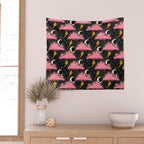 Stormy Night - black & pink Wall Tapestry Gallery Image 2