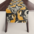 Jackalope - black & marigold  Table Runner Gallery Image 1