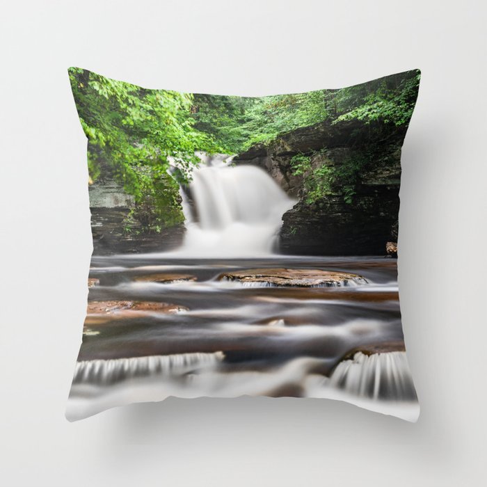 Appalachian Waterfall - Ricketts Glen Adventure Throw Pillow Gallery Image 6