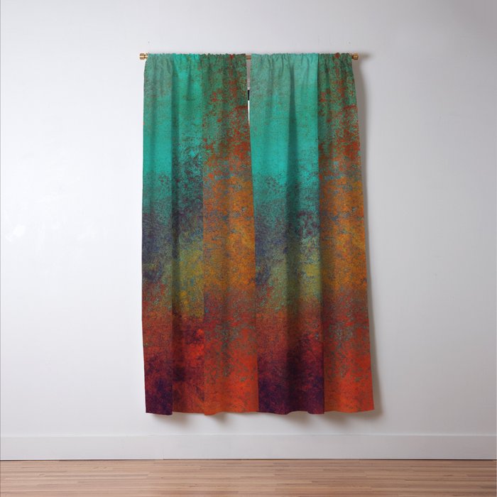 Colorful Rust Aesthetic Grunge Art Window Curtain Gallery Image 3