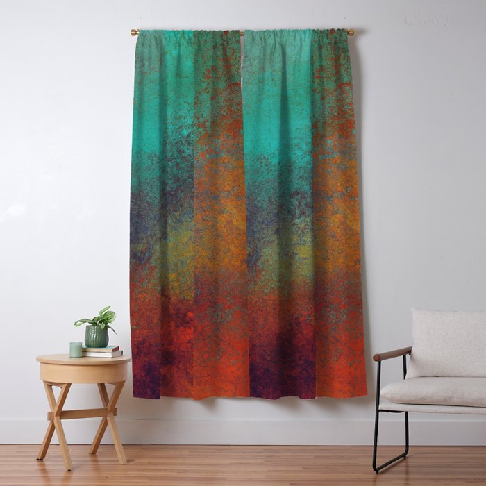 Colorful Rust Aesthetic Grunge Art Window Curtain Gallery Image 5