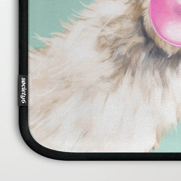 Bubble Gum Sneaky Llama in Green Laptop Sleeve Gallery Image 3