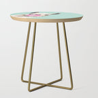 Bubble Gum Sneaky Llama in Green Side Table Gallery Image 1