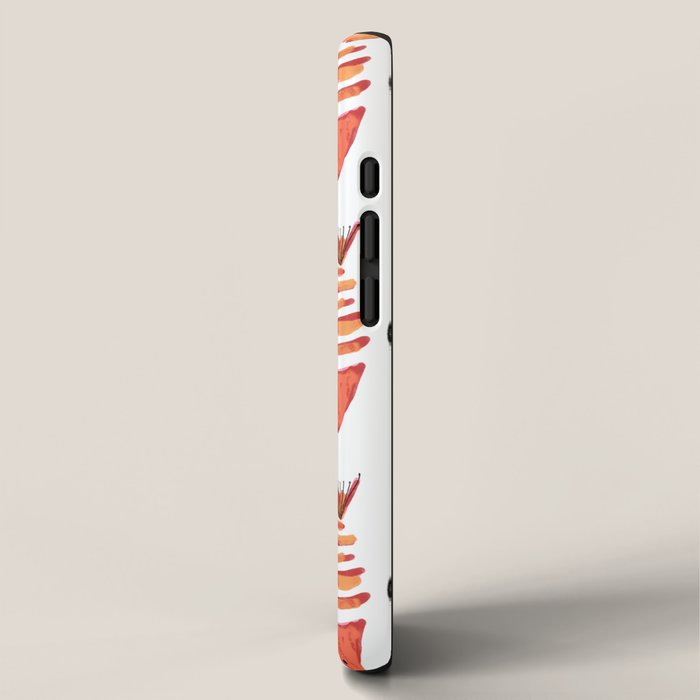 Silver Blue Orange Red Nautical Watercolor Fish Coastal Mediterranean Beach House iPhone Case Gallery Image 2