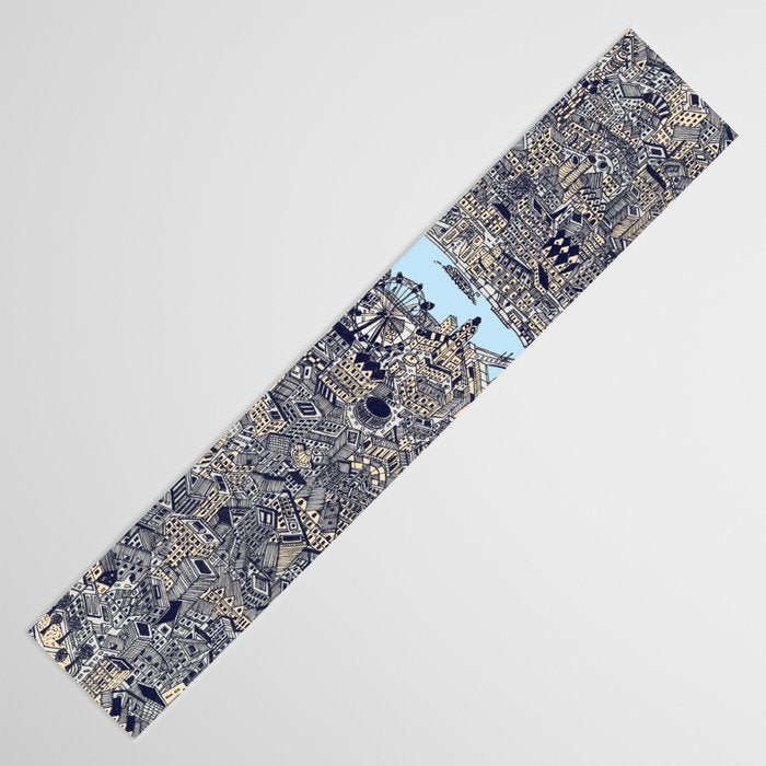London color map city drawing illustration Thames Table Runner Gallery Image 3