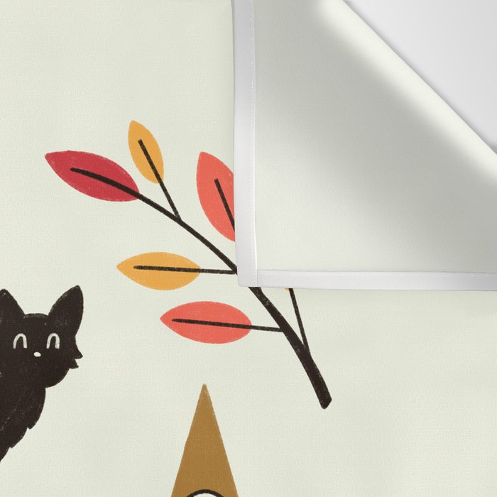 Black Cat Pumpkin Autumn Baking Motif Wall Tapestry Gallery Image 3