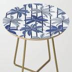 Retro Palm Springs vibes // white background highball indigo electric and pastel blue palm trees oxford navy blue lines Side Table Gallery Image 2