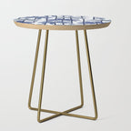 Retro Palm Springs vibes // white background highball indigo electric and pastel blue palm trees oxford navy blue lines Side Table Gallery Image 1