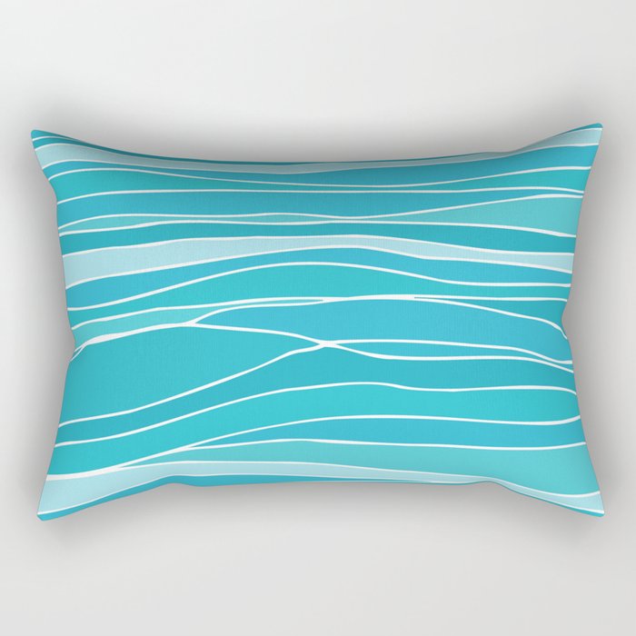 Blue Ocean Waves Rectangular Pillow Gallery Image 1