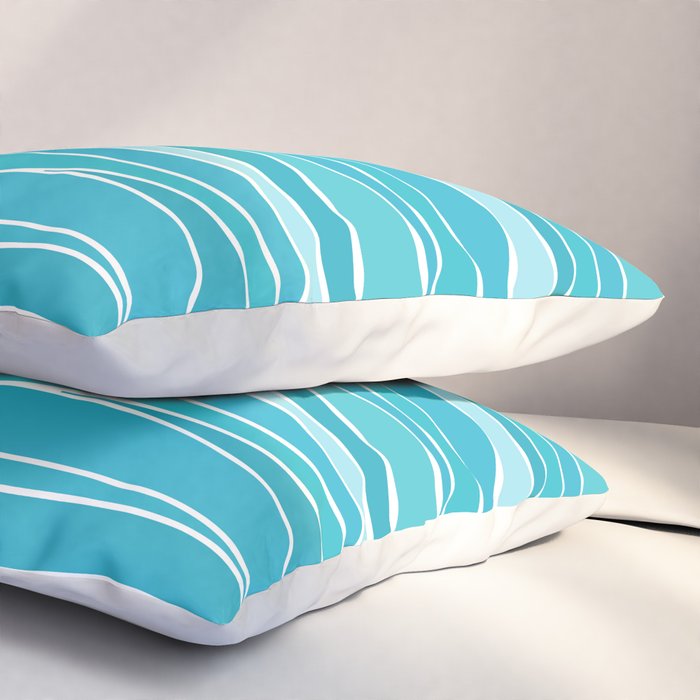 Blue Ocean Waves Pillow Sham Gallery Image 3