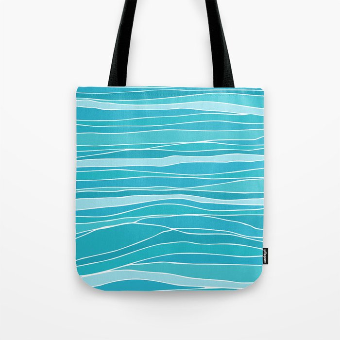 Blue Ocean Waves Tote Bag Gallery Image 1