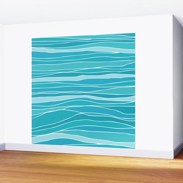 Blue Ocean Waves Wall Mural Gallery Image 2