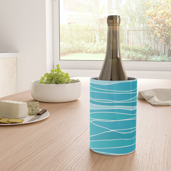 Blue Ocean Waves Wine Chiller Gallery Image 4