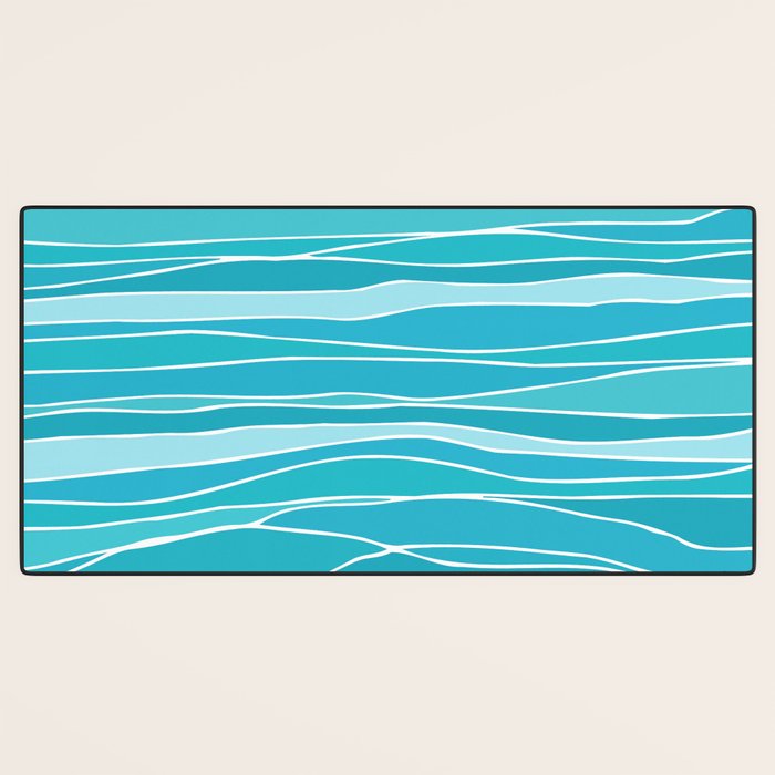 Blue Ocean Waves Desk Mat Gallery Image 3
