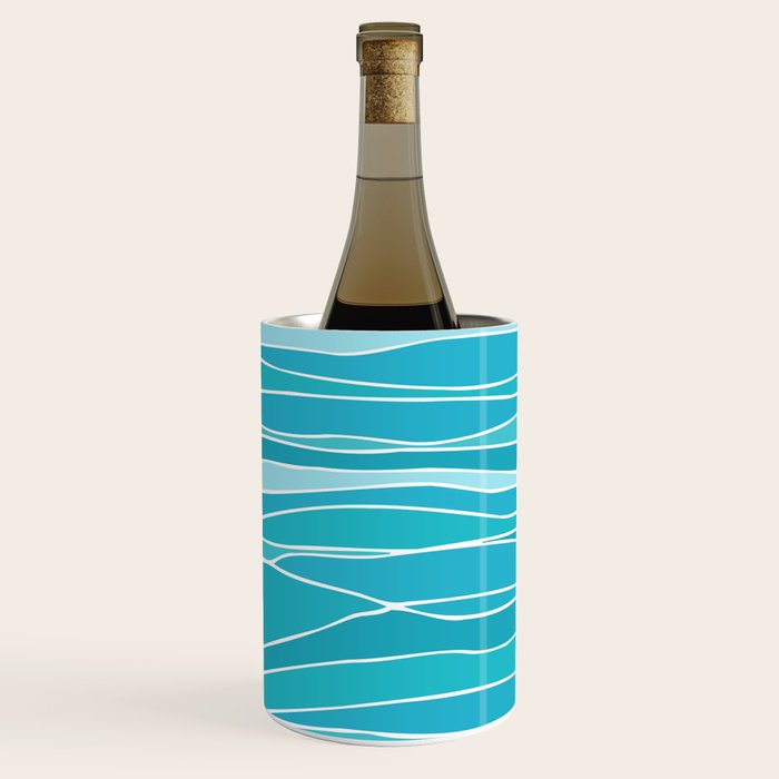 Blue Ocean Waves Wine Chiller Gallery Image 1