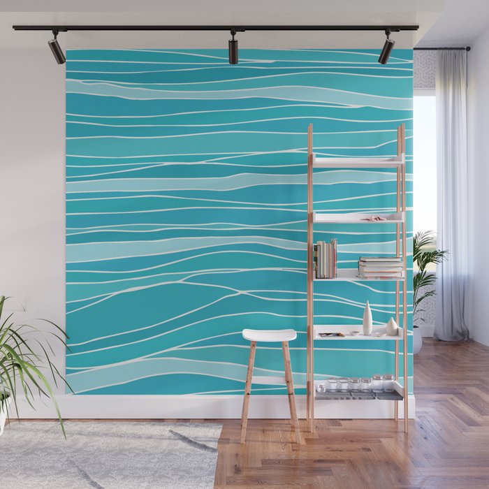 Blue Ocean Waves Wall Mural Gallery Image 1