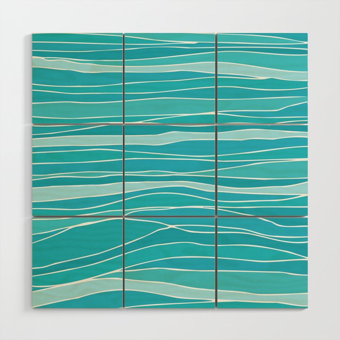 Blue Ocean Waves Wood Wall Art Gallery Image 1