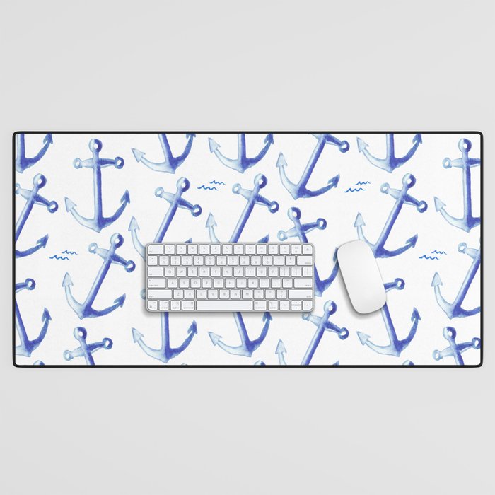 Watercolor Anchor Desk Mat Gallery Image 1
