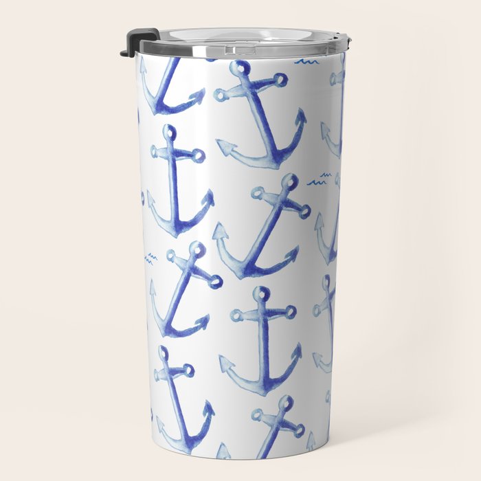 Watercolor Anchor Travel Mug Gallery Image 3