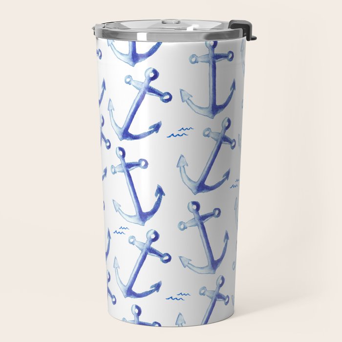 Watercolor Anchor Travel Mug Gallery Image 2