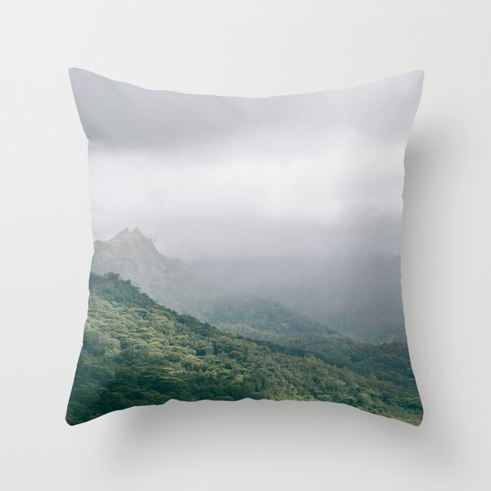Hanalei Taro Fields - Hawaii Tropical Nature, Landscape Photography Throw Pillow Gallery Image 1
