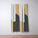 Halfmoon Colorblock - Black White on Gold Window Curtain Gallery Image 3