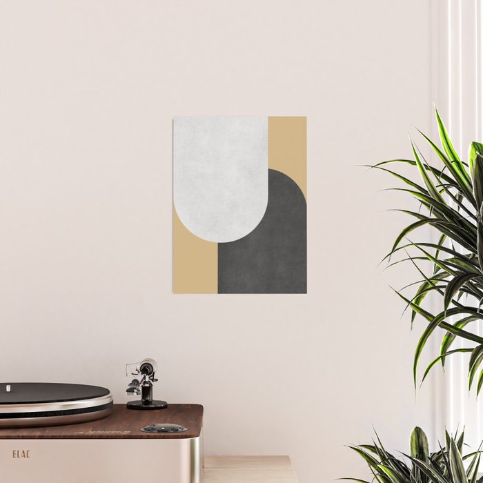 Halfmoon Colorblock - Black White on Gold Poster Gallery Image 2