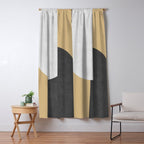 Halfmoon Colorblock - Black White on Gold Window Curtain Gallery Image 5
