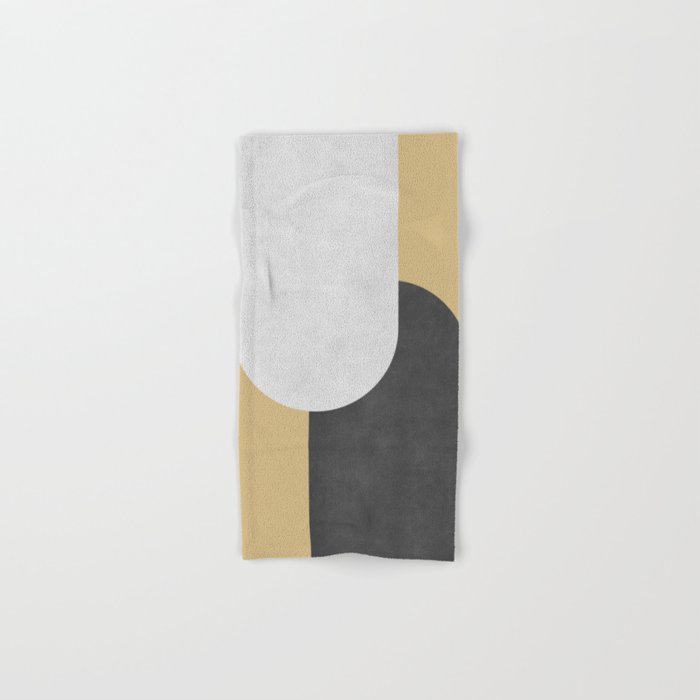 Halfmoon Colorblock - Black White on Gold Bath Towel Gallery Image 1