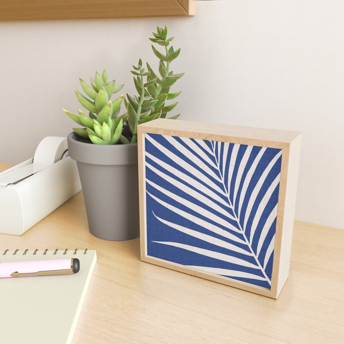 Indigo Palm Minimal Botanical Mini Art Print Gallery Image 2