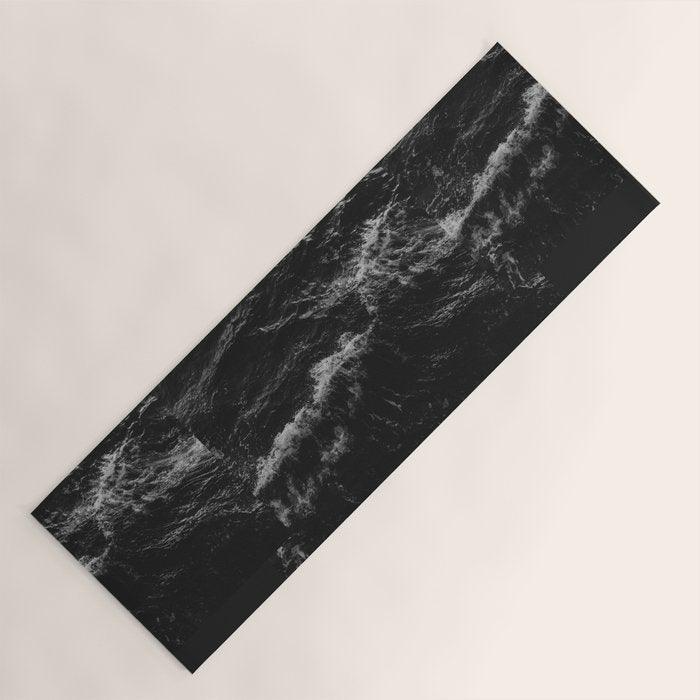 Dark Ocean in Black and. White Yoga Mat Gallery Image 1