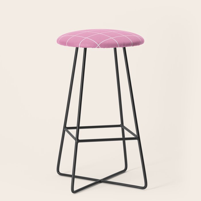 Hand Drawn Grid Hot Pink Stool Gallery Image 1