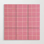 Hand Drawn Grid Hot Pink Wood Wall Art Gallery Image 1
