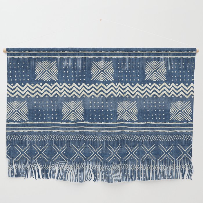 Geometric Stripe Blue Wall Hanging Gallery Image 1