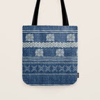Geometric Stripe Blue Tote Bag Gallery Image 1