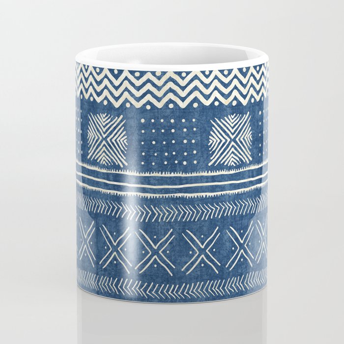 Geometric Stripe Blue Coffee Mug Gallery Image 4